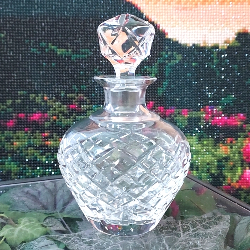 Galway Irish Cut Crystal Clear Perfume Bottle with Stopper